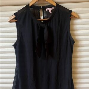 Juicy Couture Black Sheer Bow Blouse